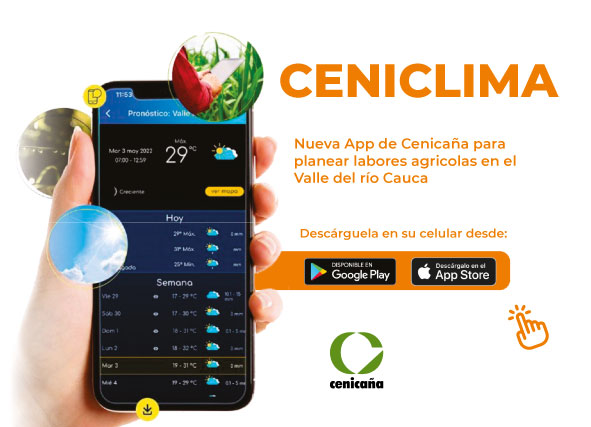 Ceniclima, la app para planear labores agrícolas en el valle del río Cauca
