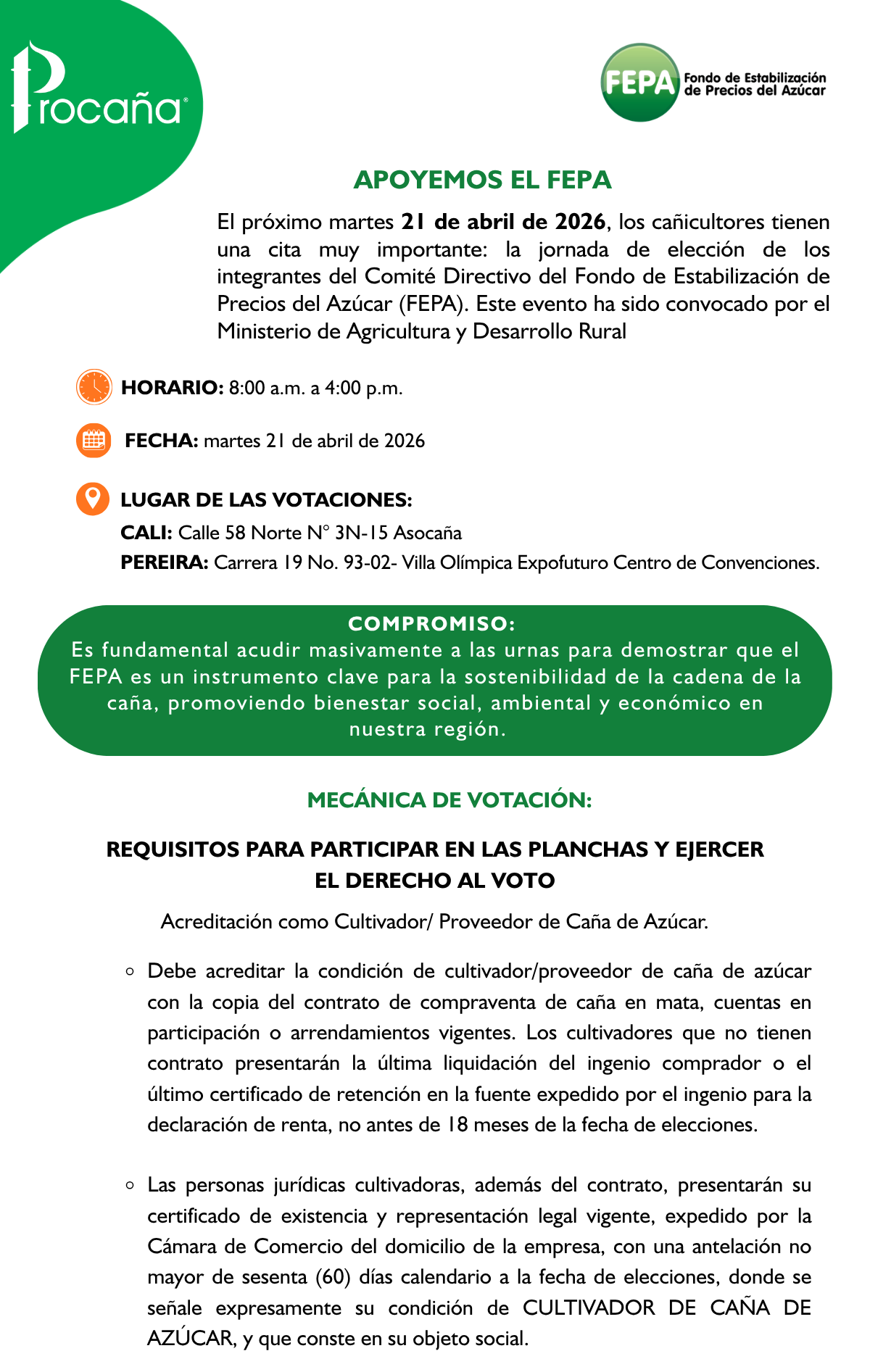 Elecciones Comité Directivo del FEPA 2026